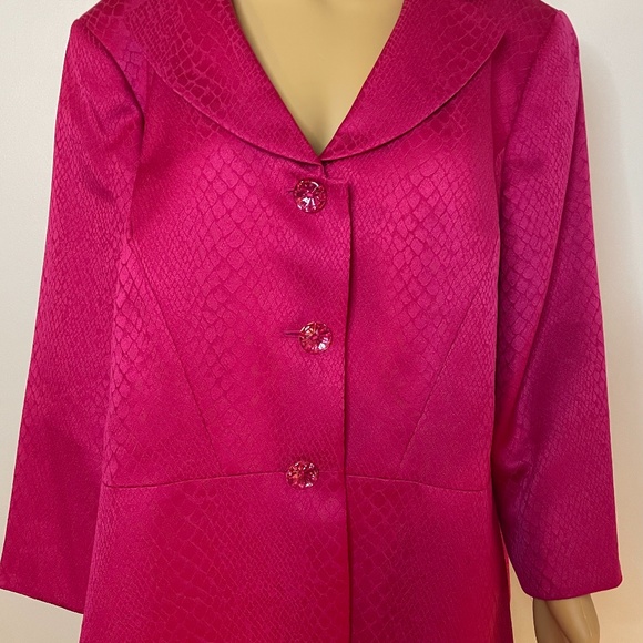 Jackets & Blazers - Magenta, hot pink croc print mod jacket! Jewels!